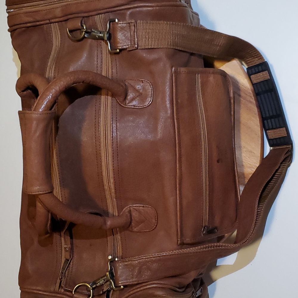 Vintage Disney Studios leather duffle bag.